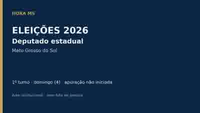 Arte institucional do Hora MS, sem pessoas, sobre a apuração de deputado estadual neste domingo (4); apuração não iniciada