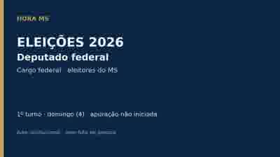 Arte institucional do Hora MS, sem pessoas, sobre a apuração de deputado federal neste domingo (4); apuração não iniciada