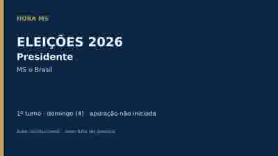 Arte institucional do Hora MS, sem pessoas, sobre a apuração de presidente neste domingo (4), com recorte do MS e placar nacional